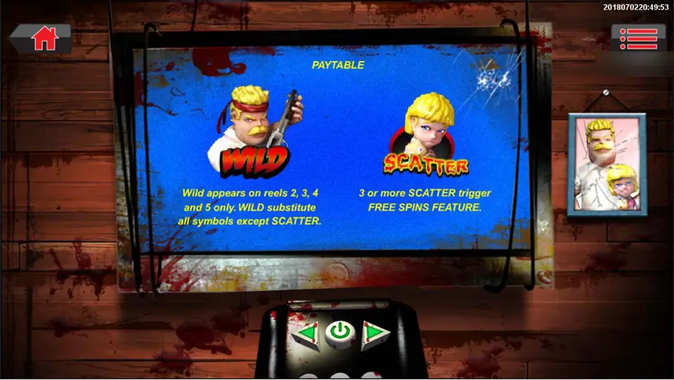 Father vs Zombies help page showing the dad wild with a gun and the blonde girl scatter